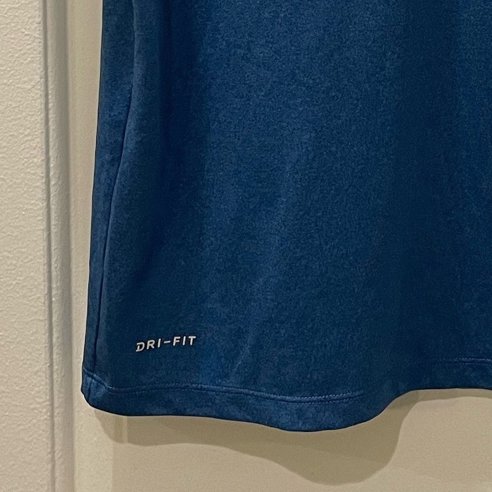 NEW…Nike Dri Fit Blue Tee with White Nike Logo - Picture 2 of 3